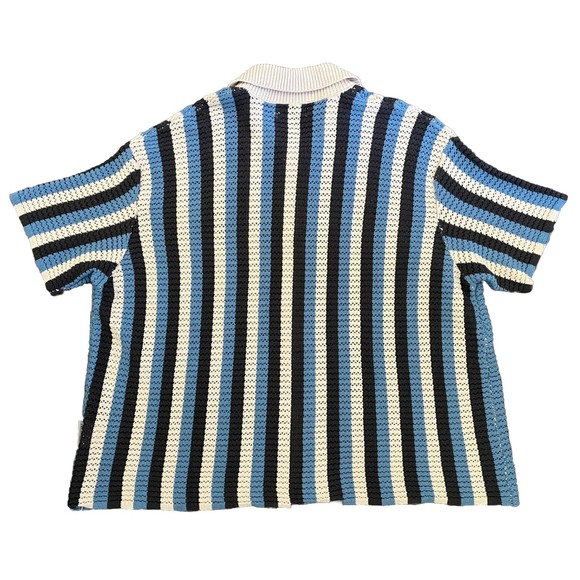 Empty Reference Unisex Knit Button Up Shirt Top Size Medium - Picture 3 of 5